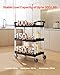 VEVOR Utility Cart, 300 lbs Load Capacity, 3-Tier Utility Plastic Cart with 360° Swivel Wheels (2 with Brakes), 24.4 x 16.1-inch Food Service Cart for Warehouse, Office, Home, Restaurant, Kitchen