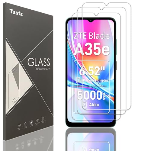 Tzstz 3 Pièces Verre Trempé D'écran Protecteur pour ZTE Blade A35e Dureté 9H Anti Rayures HD...