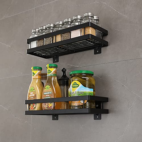 Redcall Spice Rack Organizer For Cabinet Or Wall Mount,2 Pack Large Hanging Spice Shelf Storage For Kitchen,Space Saving Seasoning Rack,Sturdy Cupboard Pantry Door Spice Racks,Shower Caddy #TOP4