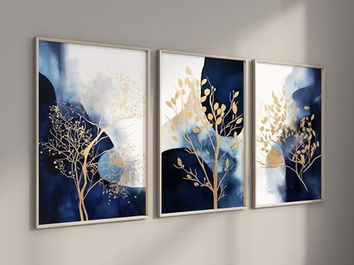 Toile abstraite bleu marine apaisante pour créer une ambiance sereine chez soi