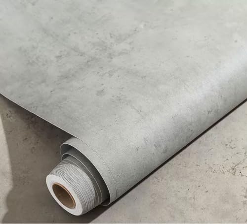 Bai You Mei Klebefolie Betonoptik Wasserfest Verdickt 10m*0,6m Retro stil Vintage Tapete betonoptik Klebefolie Aufkleber Rolle Concrete (Grau, 0.6W x 10L m)