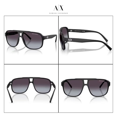 Armani Exchange AX4104S Rectangle Sunglasses for Men +BUNDLE with ACCESSORY EYEWEAR KIT4