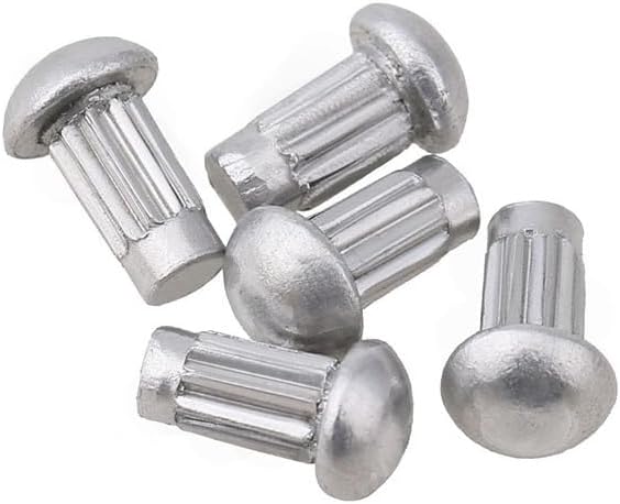1000PCS/LOT GB827 M2 M2.5 AL Aluminum Half Round Pan Head Knurled Thumb Solid Rivets Hand Knurled Rivets - (Stem Length: M2.5 x 10)