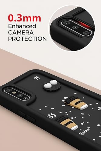 Image of COLORflow Back Cover Compatible with Nothing Phone 2A 5G / 2A Plus 5G | Cute Fun Cartoon 3D Ball Coffee Silicone Case (Black) | Designer Camera and Body Protected Back Cover