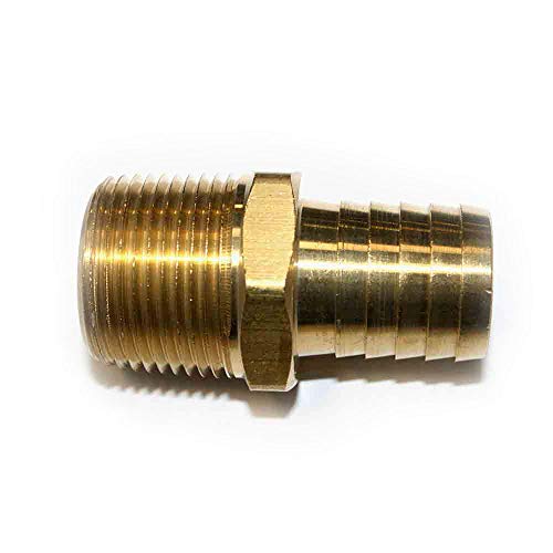 Interstate Pneumatics FM99-9 Brass Hose Barb Fitting, Connector, 1 Inch Barb X 1 Inch NPT Male End