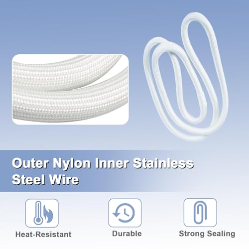 Image of Upgraded Dryer Door Seal Part Compatible with Whirlpool WED49STBW1 | WED4950HW0 Maytag and Kenmore Dryer Parts Model 110 Series Replace#: W10906683 W1082358 Durable Outer Nylon Inner Stainless