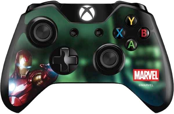 Skinit Decal Gaming Skin Compatible with Xbox One Controller - Officially Licensed Marvel Avengers Assemble Iron Man Design