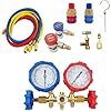 Solaughguy Manifold Gauge Kit for Air Conditioning, R410A R32 R404A R134A Charging Tool with 3 Hoses (Red/Blue/Yellow), Brass Two-Way Port, 7 cm(C) #4