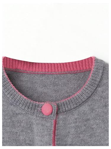 Verdusa Women's Button Front Cardigan Sweaters Crew Neck Long Sleeve Knit Outerwear4