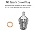 N3 Spark Glow Plug No.3 Hot 70117 Duty Glow Plug for HSP HPI Unlimited Oil Cars 1/8 1/10 Scale RC Car Truck Buggy Methanol Cars Ships Aircraft