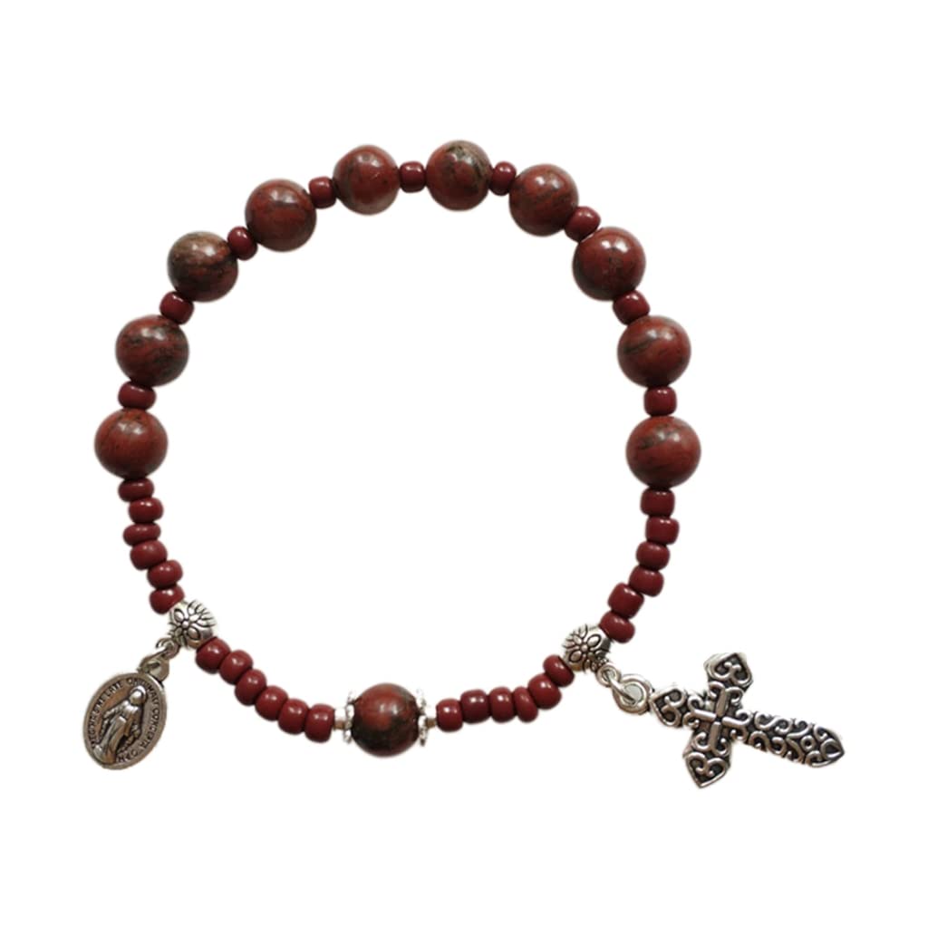 Kalttoy Women's Black Baptism Rosary Glass Bead For Cross Bracelet For Baby Shower Party/Wedding/Gift