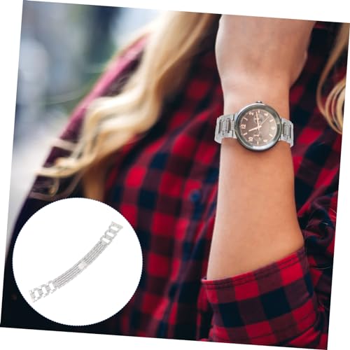 Diamond Encrusted Stainless Steel Watchband Elegant Wrist Strap for Active Watch Durable Easy to Install Silver Design2