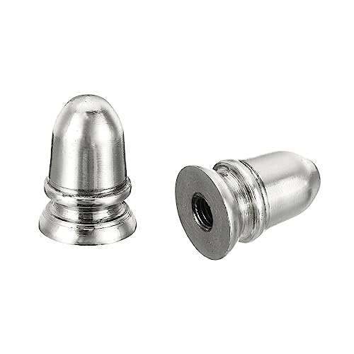 Image of PATIKIL 1 inch Tall Iron Lamp Finials Cap Knob, 2Pcs Lamp Screw Round Head Holder Tapped 1 /4-27 for Table and Floor Lamp Shade Decorations, Nickel Color