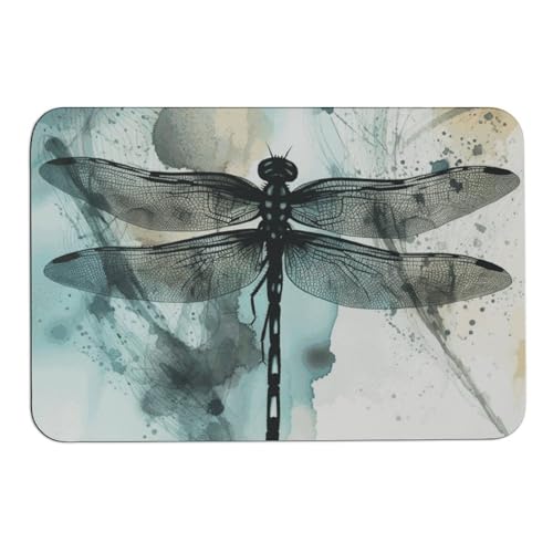 Tapis absorbant l'eau antidérapant 60x40 cm extérieur et intérieur libellule - 2
