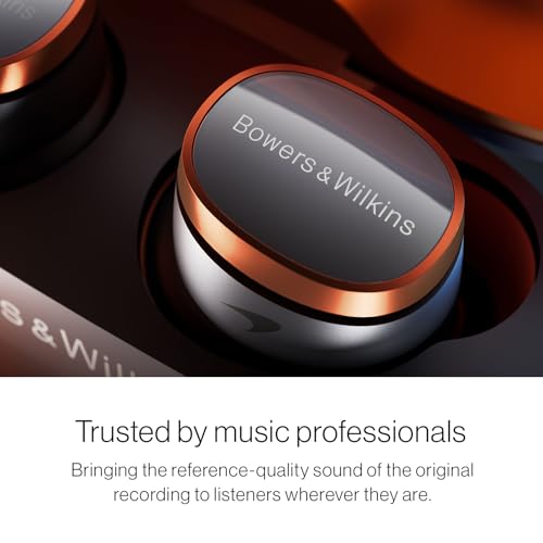 Image of Bowers & Wilkins Pi8 McLaren Edition Wireless Earbuds, in-Ear Bluetooth Earphones with Qualcomm Chipset & aptX Lossless, Active Noise Cancelling Earbuds, 3 Built-in Mics, 15-Min Quick Charging