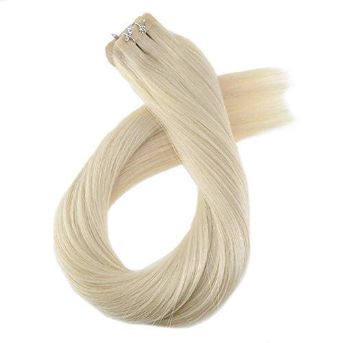 22 Inch Human Hair Tape in Extensions Tape Hair Extensions Platinum Blonde Color #60 Tape on Hair Blonde Hair Straight Seamless Hair Extensions Tape in 20PCS 50G