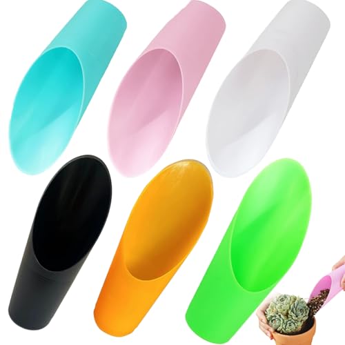 6pcs Bonsai Suelo Scoop 6 Color Plastic Soil Scoop Herramientas de jardinería Suaves para Plantas de Interior suculento