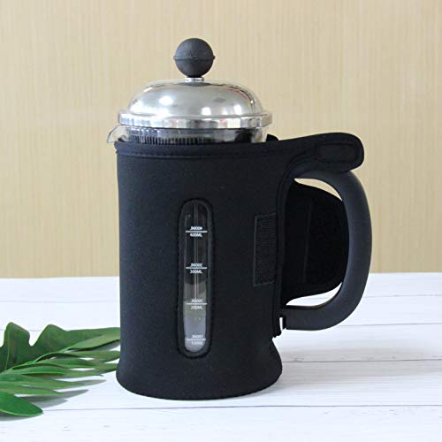 Image of InstaCuppa French Press Neoprene Sleeve Add on for Protection and Insulation (Black, 600 ml)