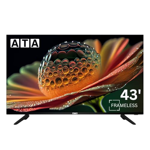 تلفزيون ليد قياسي FHD بدون إطار مقاس 43 بوصة طراز ATA43FLN من ايه تي في، بلون أسود
