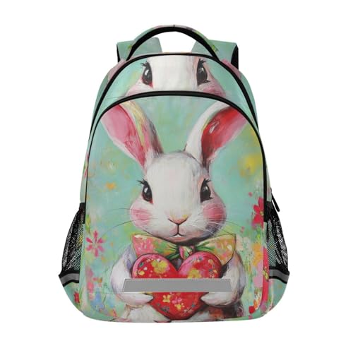 KLL Valentine Heart Shaped Bunny Rabbit Designed kids sport backpack with large books bag for teen para bebes varon