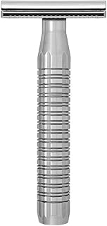 The Goodfellas' Smile Lybra Safety Razor 316L Stainless Steel, CNC Machined Dual Plate Design, Mild & Aggressive Shave, Ec...