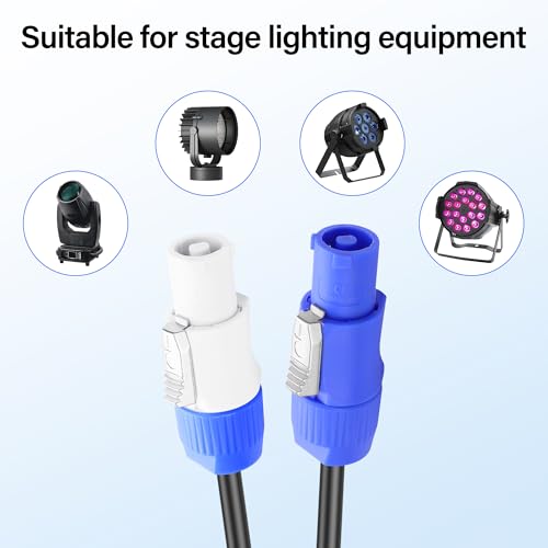 PNGKNYOCN PowerCon Stromkabel, 16AWG AC PowerCon Eingang zu PowerCon Ausgang Stromverlängerungskabel für LED Bildschirm Beam Moving Head Licht, Bühnenbeleuchtungskörper（1M/3.3FT）