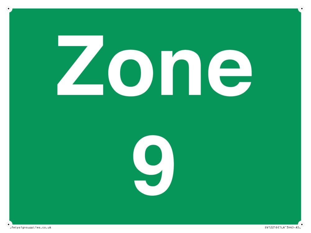 Zone 9 Sign - 200x150mm - A5L