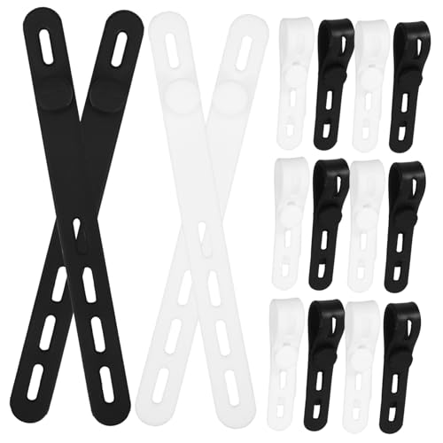 Angoily 20 piezas organizadores de cables con correas de silicona reutilizables para escritorio miniatura 1