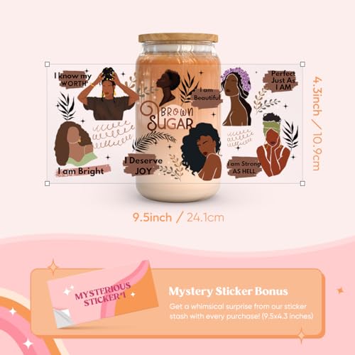 Image of Kaciola 10 Sheets UV DTF Cup Wraps for 16 oz-Black Women Theme UV DTF Stickers, 1 Sheet Mysterious Pattern Transfer, Rub on Transfers Stickers for 16 oz Libbey Glasses Crafting