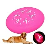 【Diseño creativo】 El frisbee luminoso tiene un iluminador electrónico LED incorporado. Hay tres luces en forma de abanico. Se puede encender y apagar presionando ligeramente la superficie del disco. Hay tres modos de parpadeo rápido, parpadeo lento y luz constante. También será muy llamativo por la noche, satisfaciendo tus necesidades Diferentes necesidades.