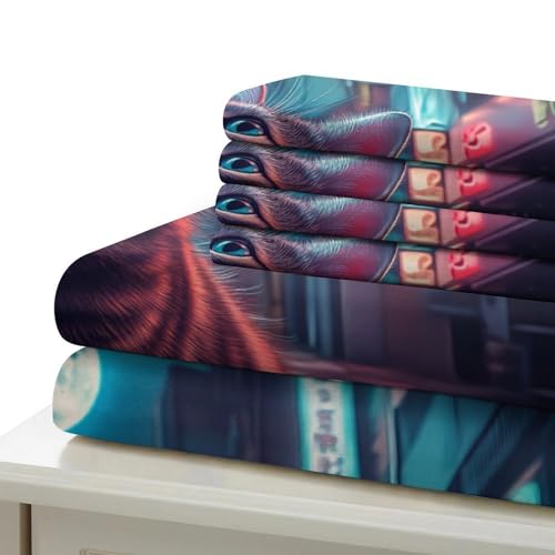 Housse de couette 260x220 chat de ruelle microfibre haute qualité 3D