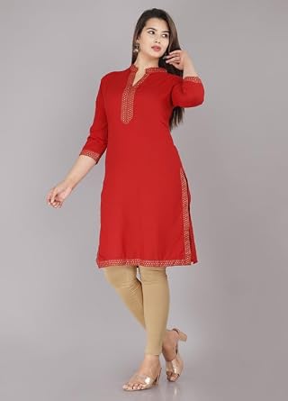 Ramkudi Printed Kurti For Women | Indian Ethnic Top | 3/4th Sleeves Readymade Cotton Kurti