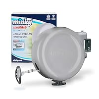 Minky Retractable Reel Washing Line with 15 m of Drying Space, Extendable Clothes Line for Laundry, Wall Mounted for Indoor & Outdoor Use, Grey, Single Line
