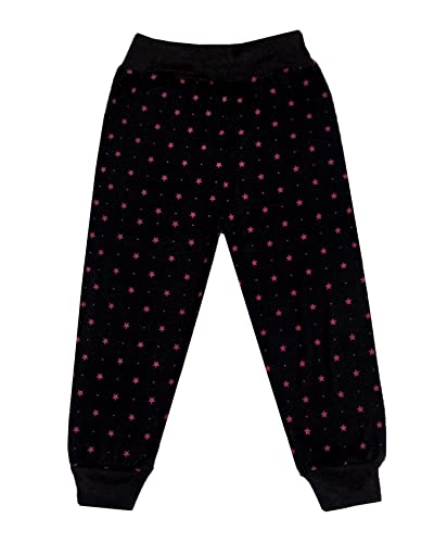 Image of KAYU Girls Soft Cotton Star Printed Stylish Capris 3 /4th Pants [Pack of 1] Black