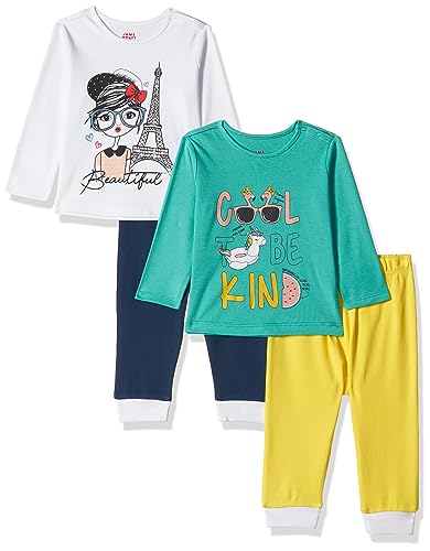 Image of Amazon Brand - Jam & Honey Baby-Boys and Girls 100% Soft & Pure Cotton Long Sleeve Tee with Jogger - Unisex Clothing Set
