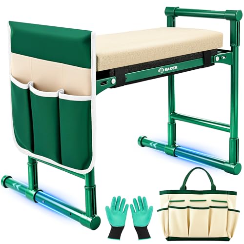 Saker 2026 Upgraded Garden Kneeler and Seat with 500LB Frame & Soft Pad