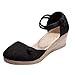 ZBYY Women's Platform Sandals Slip On Wedge Ankle Strap Espadrilles Flatform Sandals Closed Toe Casual Summer Sandals