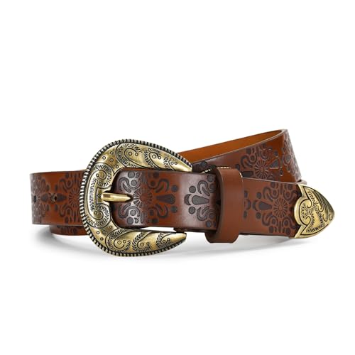 IDUNNVERVE Western Belts for Women Brown Cowgirl Belt Women for Jeans