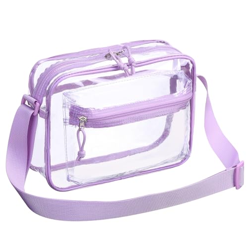 Clear messenger shoulder bag plastic womens crossbody stadium transparent purse work concerts see through