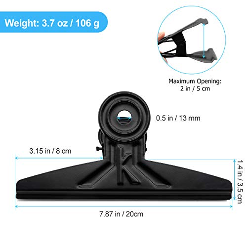 Coideal Extra Large Bulldog Clips - 2 PCS 20cm Long Jumbo XL Bull Binder Paper Clip Clamps for Office (Black, 7 7/8 Inch) - Thumbnail 5