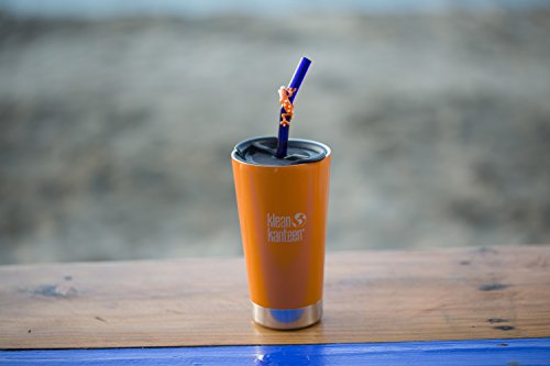 Hummingbird Glass Straws Orange Gecko On 9" Blue Bent Glass Straw Made With Pride In Usa - Includes Cleaning Brush #TOP7