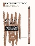 Flormar Extreme Tattoo Gel Pencil – Eyeliner z efektem tatuażu – Intensywnie pigmentowany brokatowy eyeliner w pisaku – Wodoodporny eyeliner w żelu do makijażu oczu – 001 Glitzy Brown