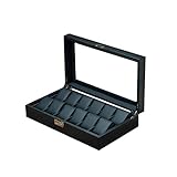 ▲ [Cerradura de metal] La caja de almacenamiento tiene una cerradura antioxidante, alta calidad, sellado fuerte, tacto suave de la mano, que puede proteger mejor su reloj.