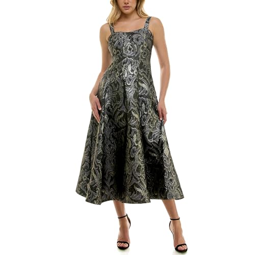 Amazon.com: Taylor Dresses Women's Sleeveless Sweetheart Neck Jacquard Fit  and Flare Midi Dress, Black Grey, 4 : Clothing, Shoes & Jewelry