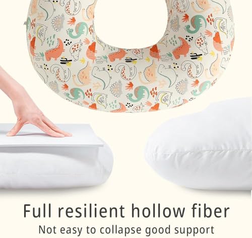 Image of Proliva Feeding Pillow for New Born Baby with Detachable Cover Breast Feeding, Maternity Nursing Pillow for Breastfeeding Set of Support for Baby Feeding Pillow Mom Home (Duck Organe-K1)