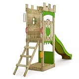 FATMOOSE Spielturm Ritterburg TreasureTower Top XXL mit apfelgrüner Rutsche, Outdoor Kinder Kletterturm mit Sandkasten Leiter & Spiel-Zubehör für den Garten - 2