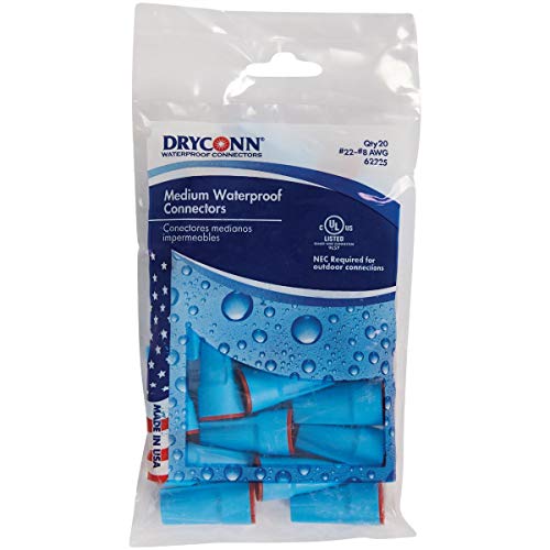 King Innovation 62225 DryConn Outdoor Electrical Wire Connector 20/Bag, Aqua/Red