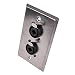 Seismic Audio SA-PLATE33 Stainless Steel Wall Plate Dual 1/4-Inch and XLR Combo Jacks for Cable Installation