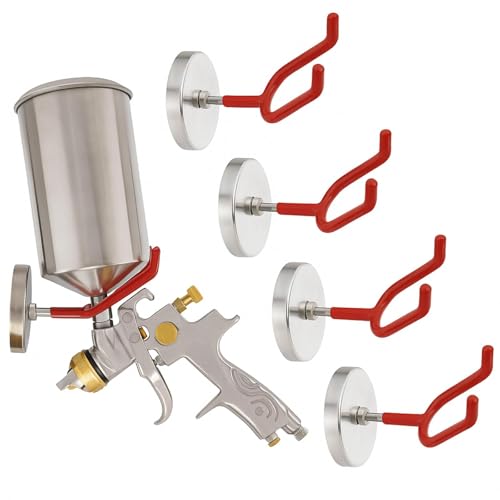 LEIFIDE 4 Pcs Magnetic Paint Gun Holder Stand Compatible with Most Paint Spray Guns Ideal for Spray Booths, Workstations, Body Shop Wall