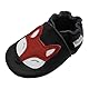 Mejale Baby Lauflernschuhe Weiche Leder Krabbelschuhe Babyschuhe Jungen Mädchen Kleinkind Babyhausschuhe Rutschfesten Gummisohlen(Schwarzer Fuchs,12-18 Monat,L)